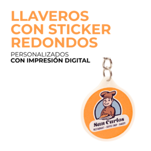 Llaveros económicos con sticker - redondos