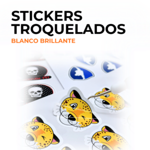 Stickers troquelados - blanco brillante