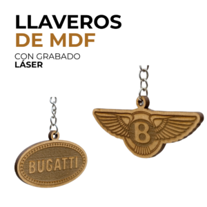 Llaveros de MDF con grabado láser